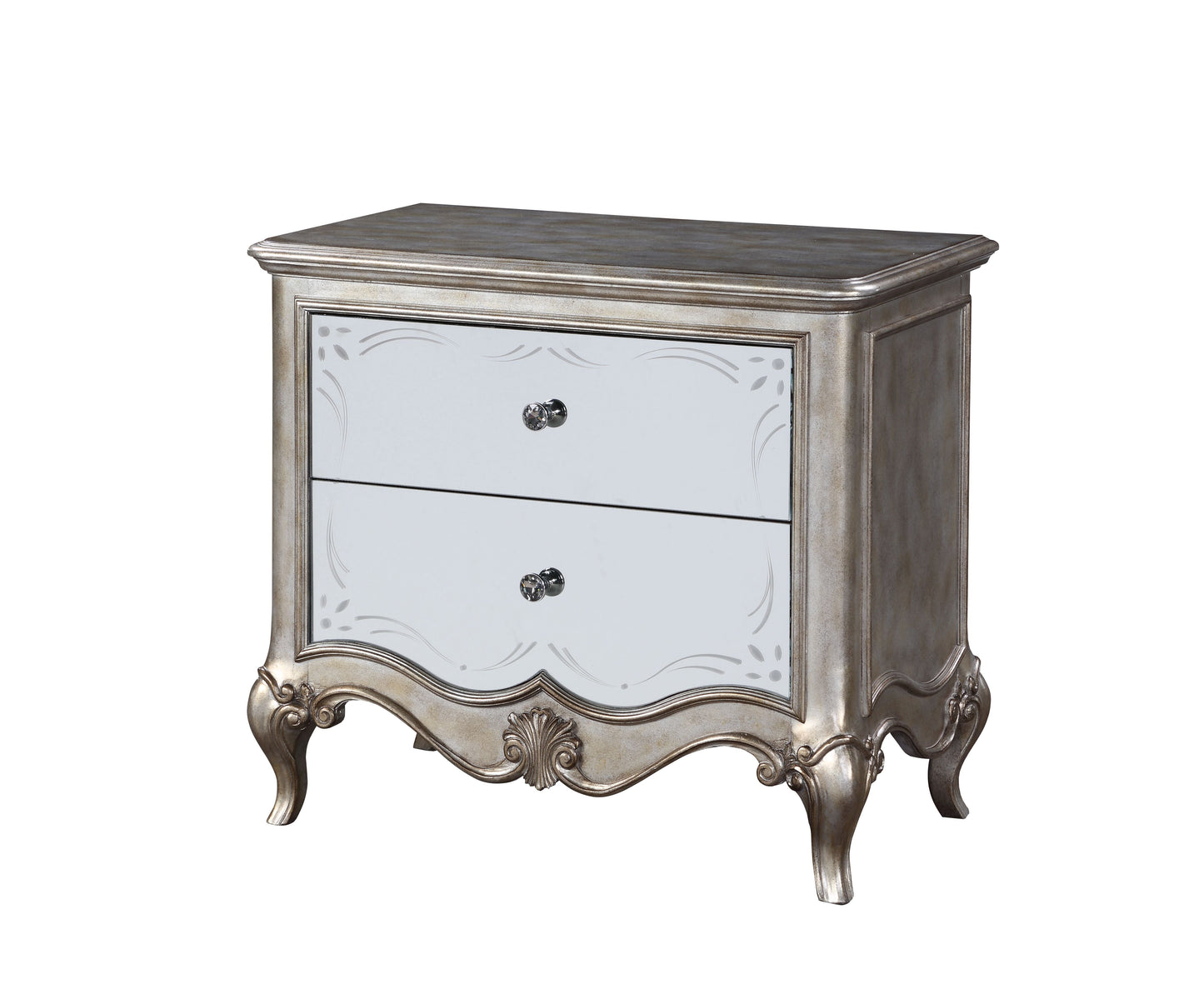 Esteban Antique Champagne Nightstand (2 Drw) - ATL FURNITURE