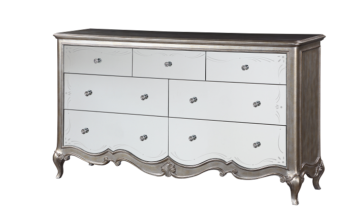 Esteban Antique Champagne Dresser (Jewelry Box) - ATL FURNITURE