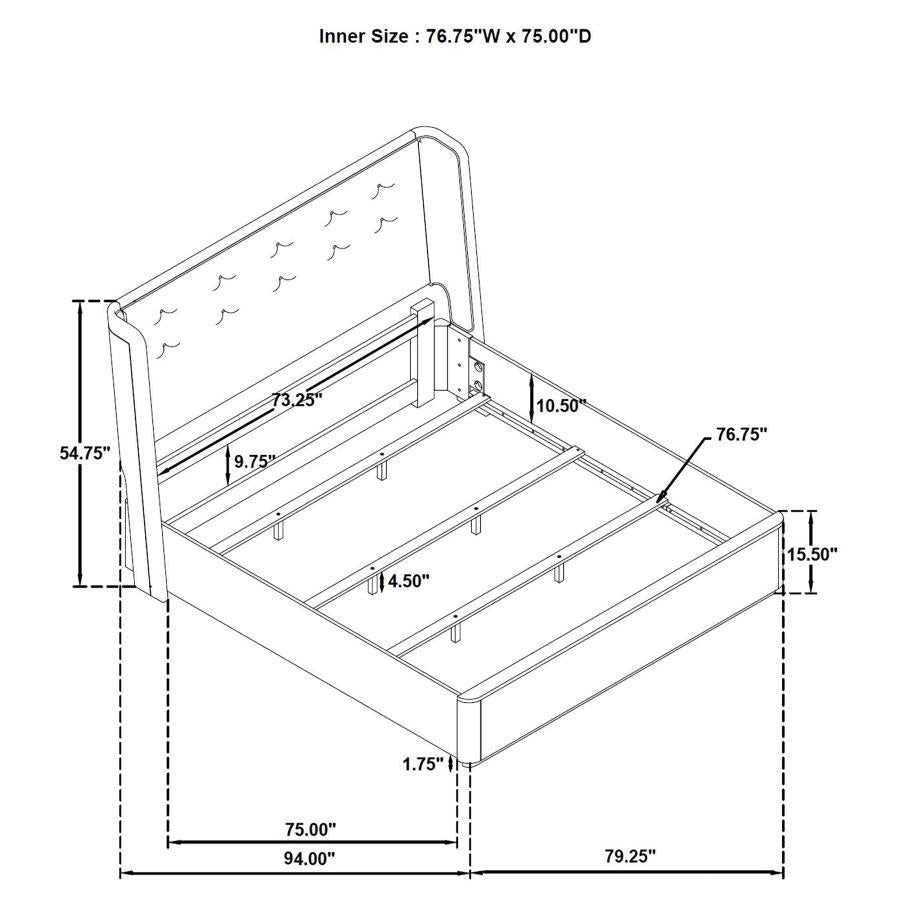 Leandro 4-Piece Eastern King Bedroom Set Burnished Black