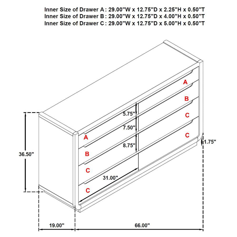 Leandro 4-Piece Eastern King Bedroom Set Burnished Black