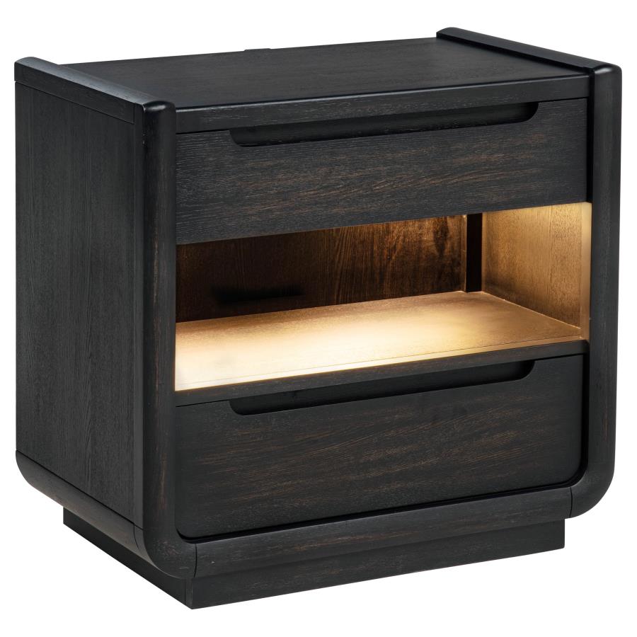 Leandro 4-Piece Queen Bedroom Set Burnished Black