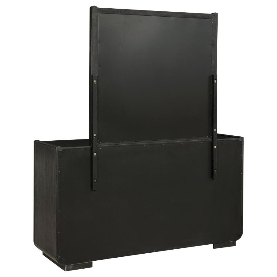 Leandro 8-Drawer Bedroom Dresser With Mirror Burnished Black