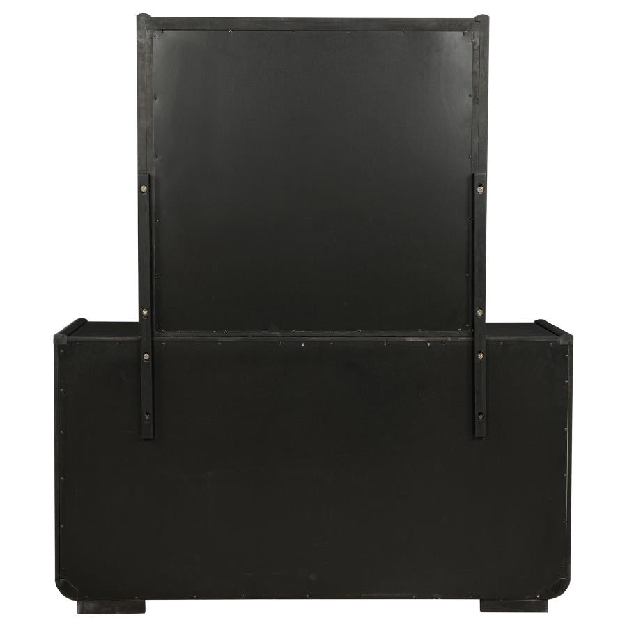 Leandro 8-Drawer Bedroom Dresser With Mirror Burnished Black