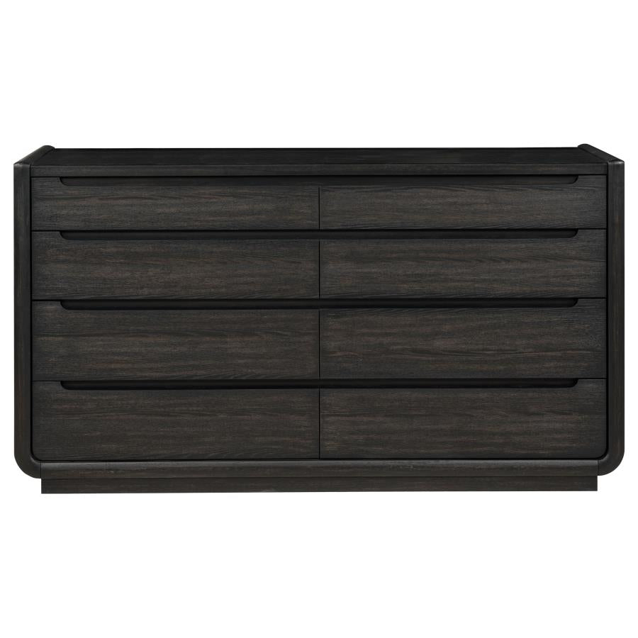 Leandro 8-Drawer Bedroom Dresser Cabinet Burnished Black