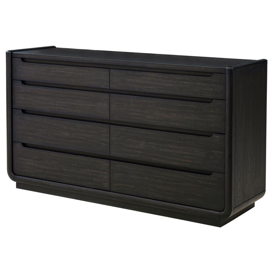 Leandro 8-Drawer Bedroom Dresser Cabinet Burnished Black