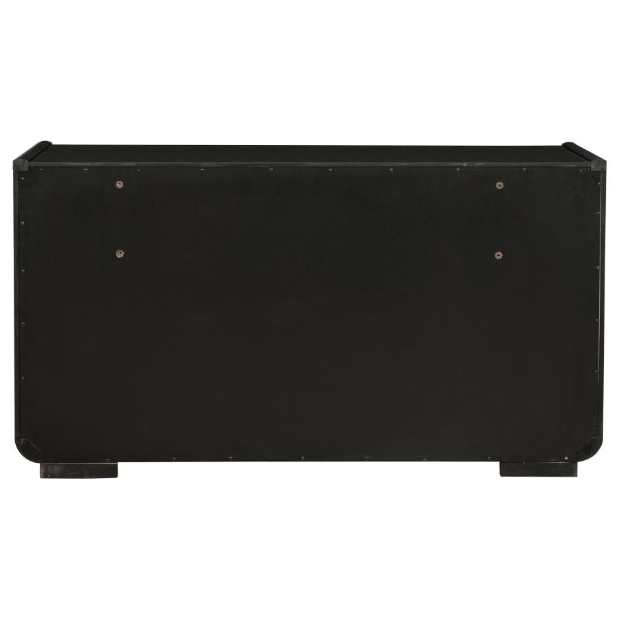 Leandro 8-Drawer Bedroom Dresser Cabinet Burnished Black