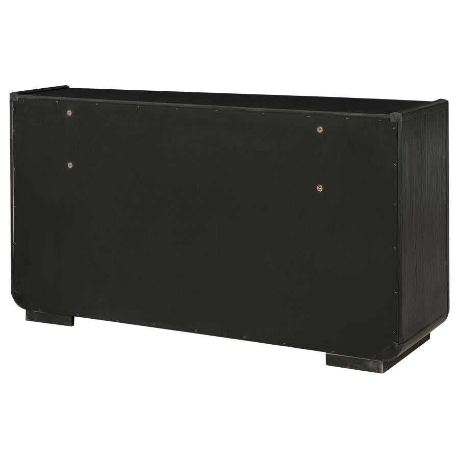 Leandro 8-Drawer Bedroom Dresser Cabinet Burnished Black