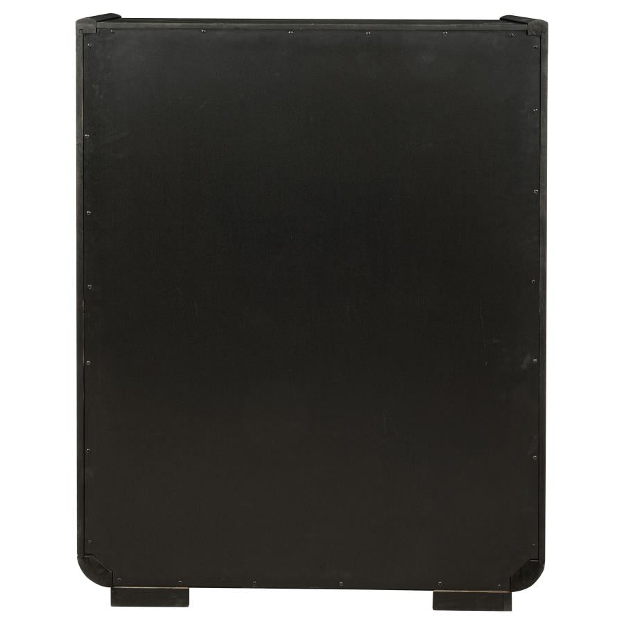 Leandro 5-Drawer Bedroom Chest Of Drawers Burnished Black