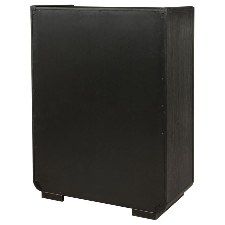 Leandro 5-Drawer Bedroom Chest Of Drawers Burnished Black