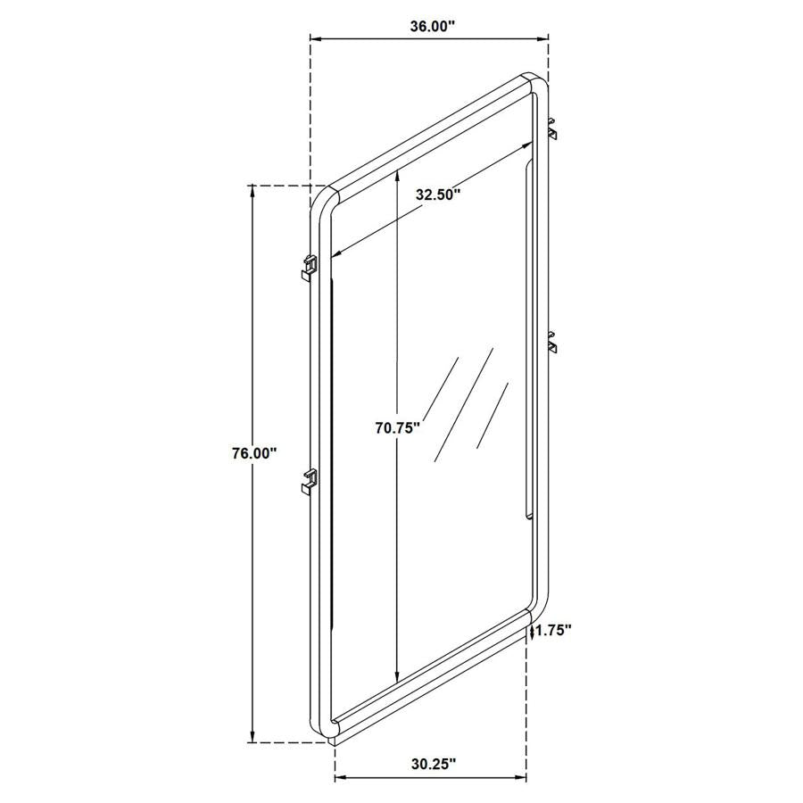 Leandro 76-Inch Full Length Floor Mirror Burnished Black