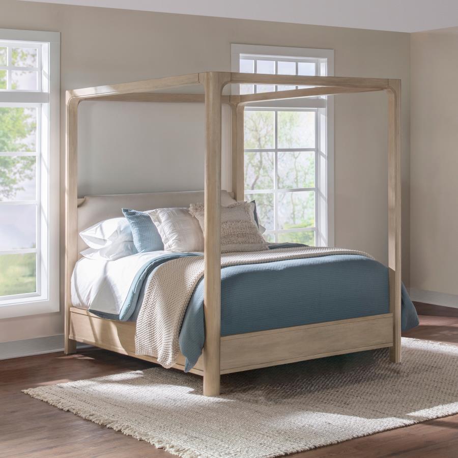Solano 85-Inch Eastern King Canopy Bed Weathered Mango