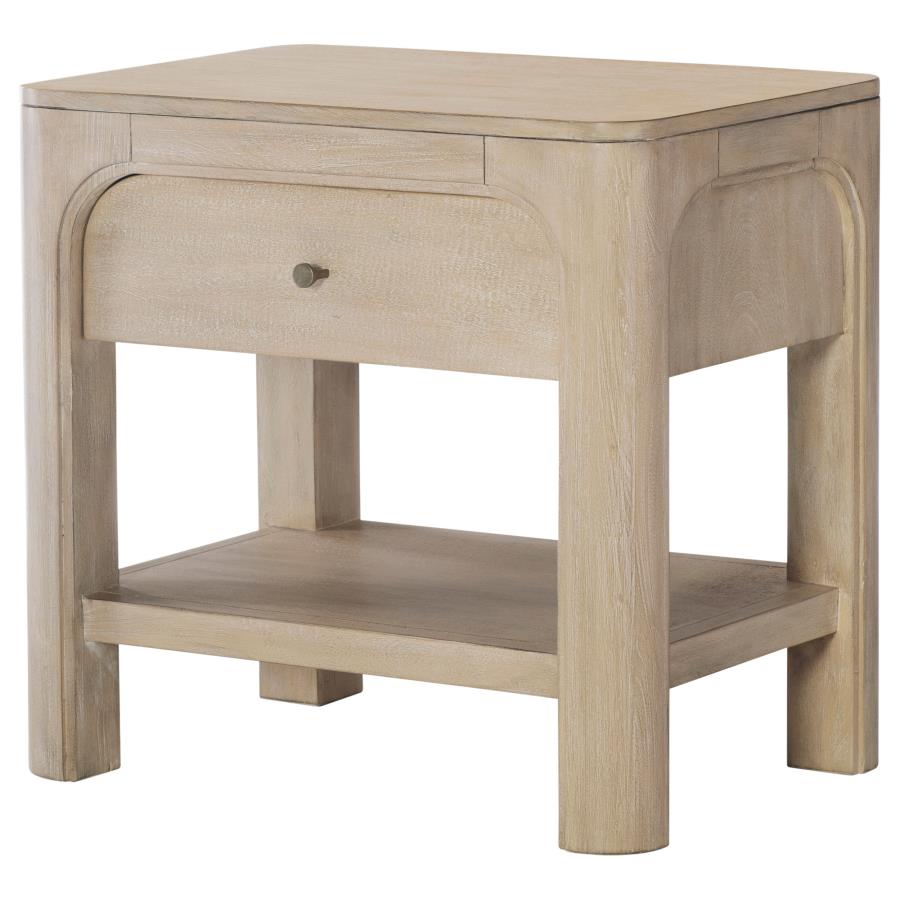 Solano 1-Drawer Nightstand Bedside Table Weathered Mango