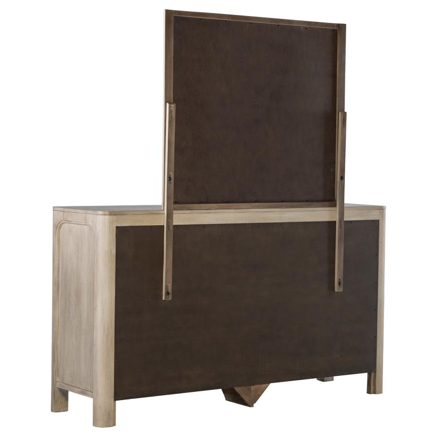 Solano 9-Drawer Bedroom Dresser With Mirror Weathered Mango