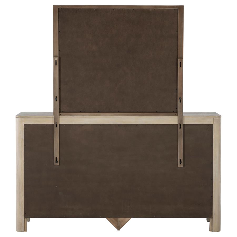 Solano 9-Drawer Bedroom Dresser With Mirror Weathered Mango