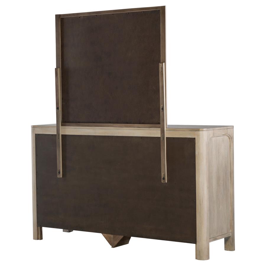Solano 9-Drawer Bedroom Dresser With Mirror Weathered Mango
