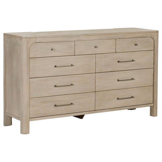 Solano 9-Drawer Bedroom Dresser Cabinet Weathered Mango