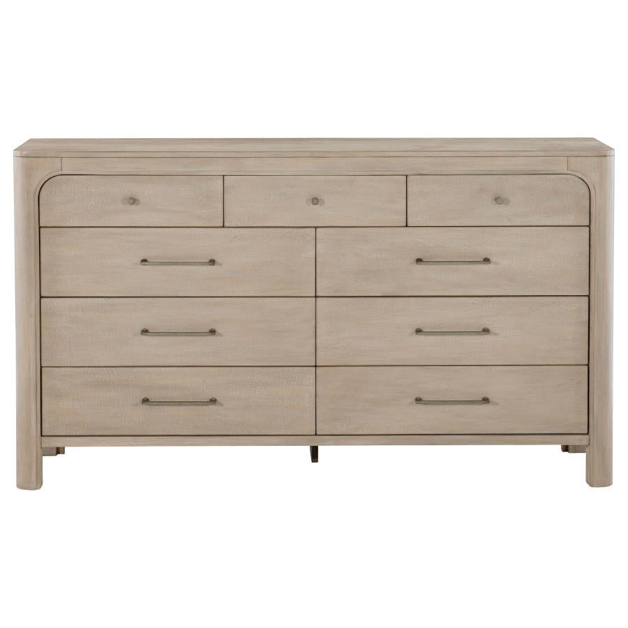 Solano 9-Drawer Bedroom Dresser Cabinet Weathered Mango