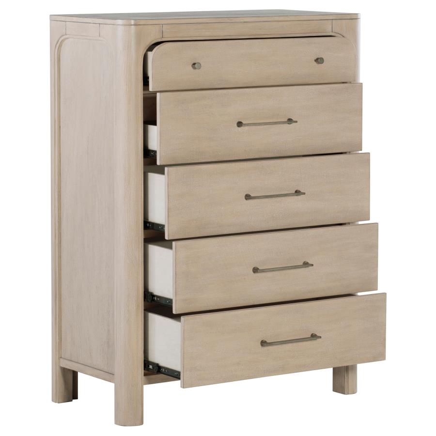 Solano 5-Drawer Bedroom Chest Of Drawers Weathered Mango