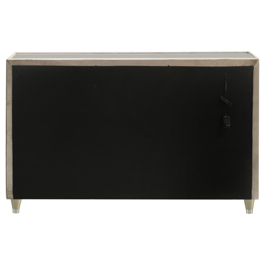 Lorient 8-Drawer Led Bedroom Dresser Cabinet Ivory And Camel