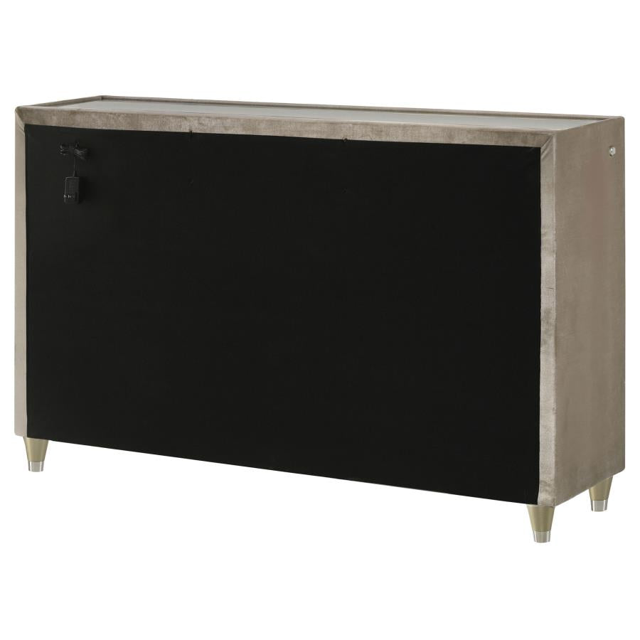 Lorient 8-Drawer Led Bedroom Dresser Cabinet Ivory And Camel