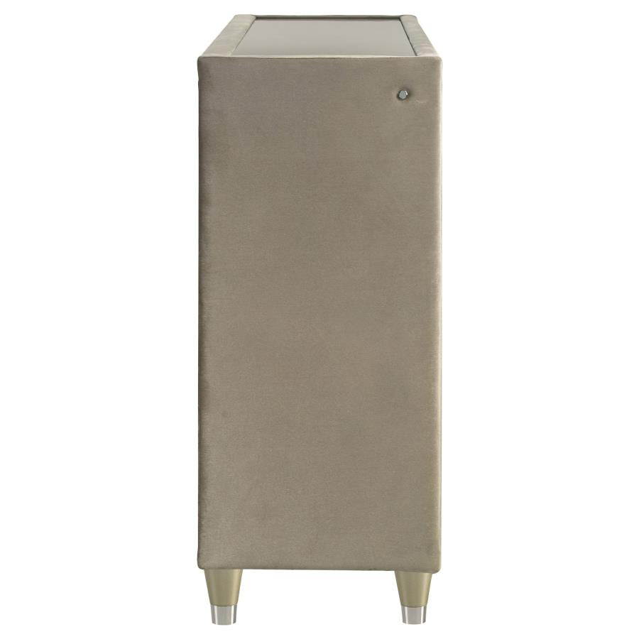 Lorient 8-Drawer Led Bedroom Dresser Cabinet Ivory And Camel