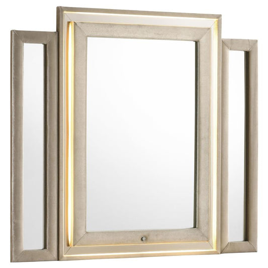 Lorient Led Dresser Mirror Ivory And Camel