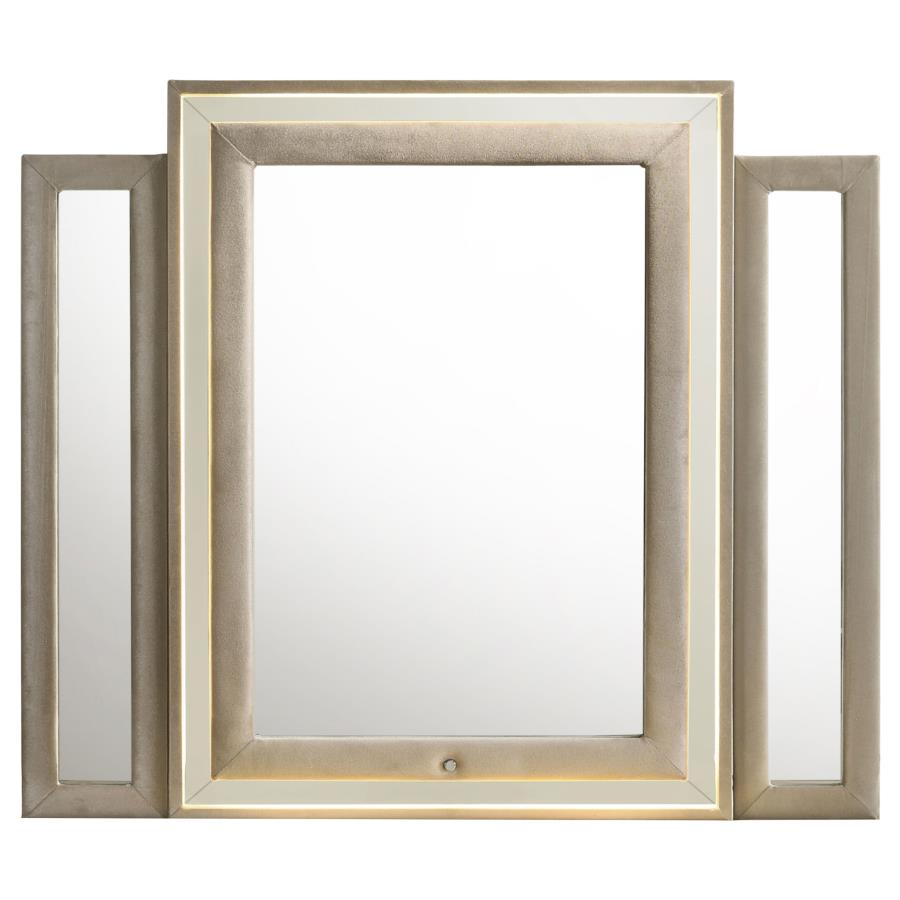 Lorient Led Dresser Mirror Ivory And Camel