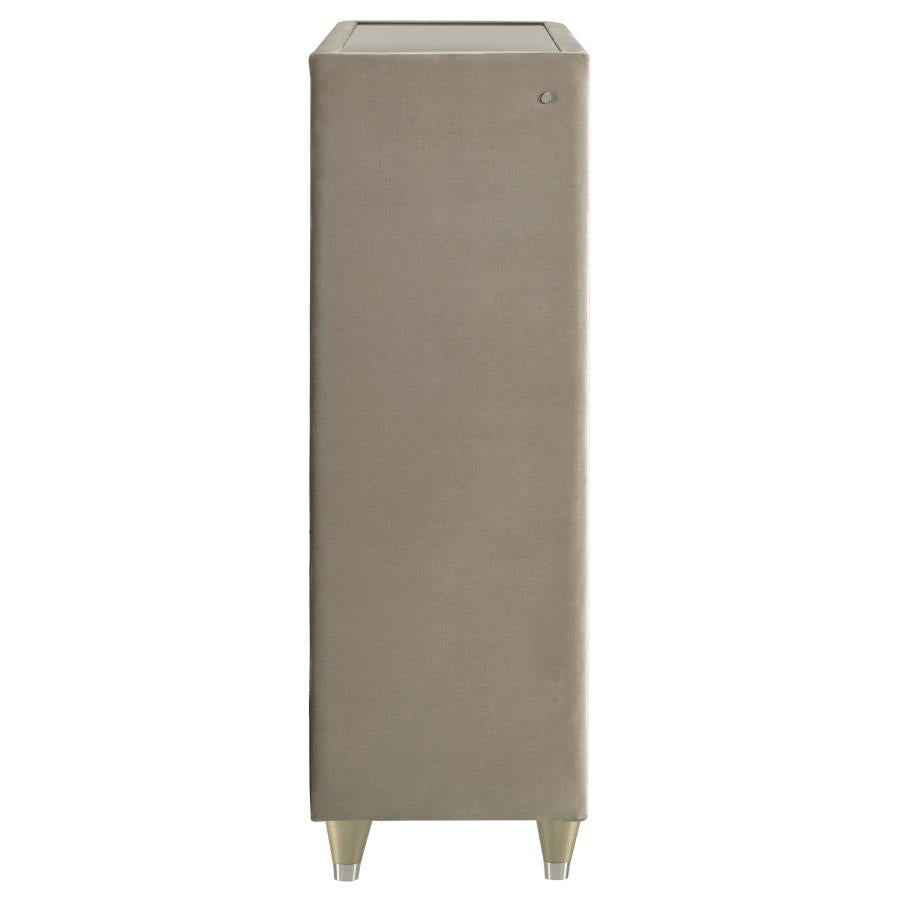 Lorient 5-Drawer Led Chest Of Drawers Ivory And Camel