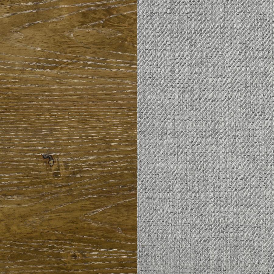 Henderson 57-Inch Eastern King Bookcase Panel Bed Medium Oak