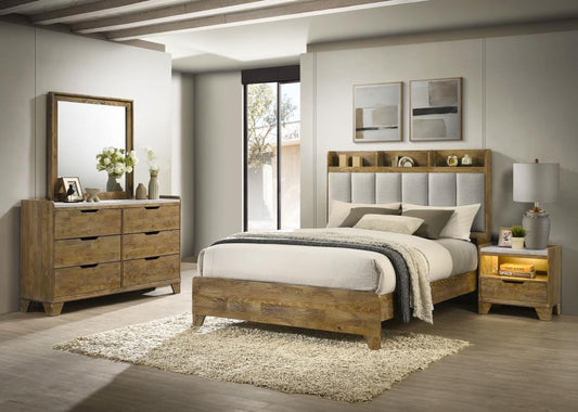Henderson 4-Piece Queen Bedroom Set Medium Oak
