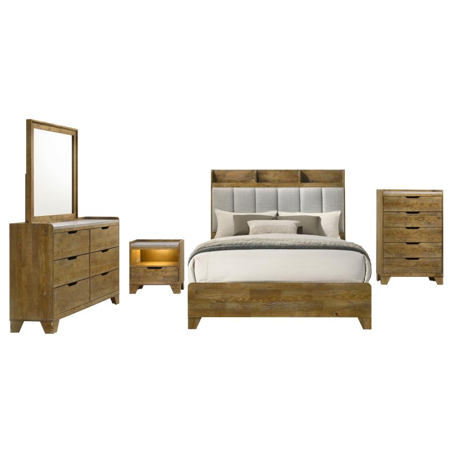 Henderson 5-Piece Queen Bedroom Set Medium Oak