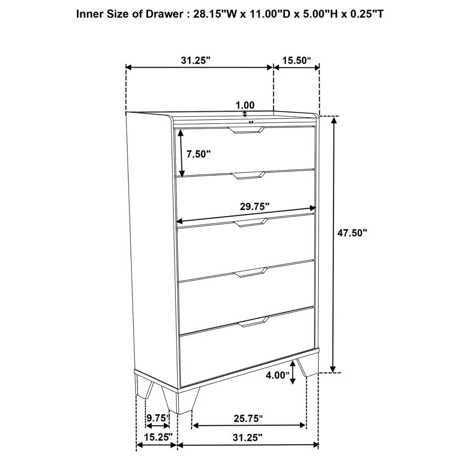Henderson 5-Piece Queen Bedroom Set Medium Oak