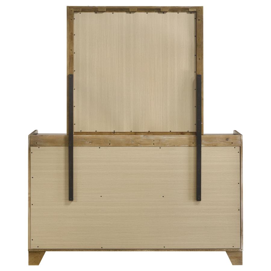Henderson 6-Drawer Bedroom Dresser With Mirror Medium Oak