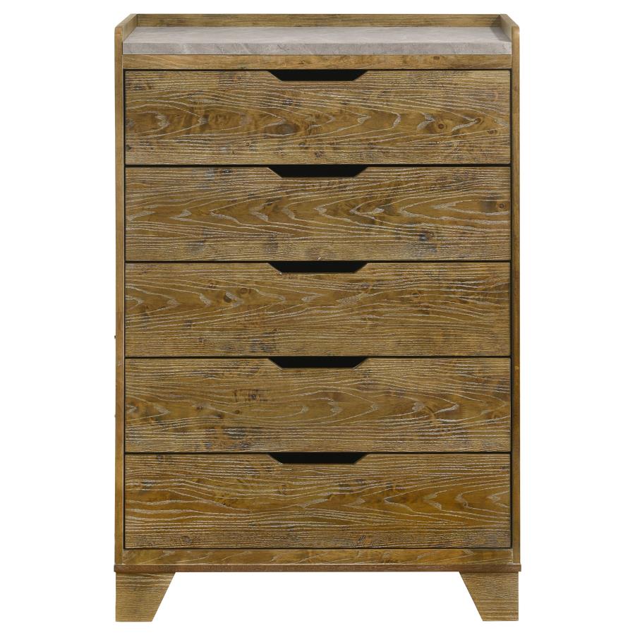 Henderson 5-Drawer Bedroom Chest Of Drawers Medium Oak