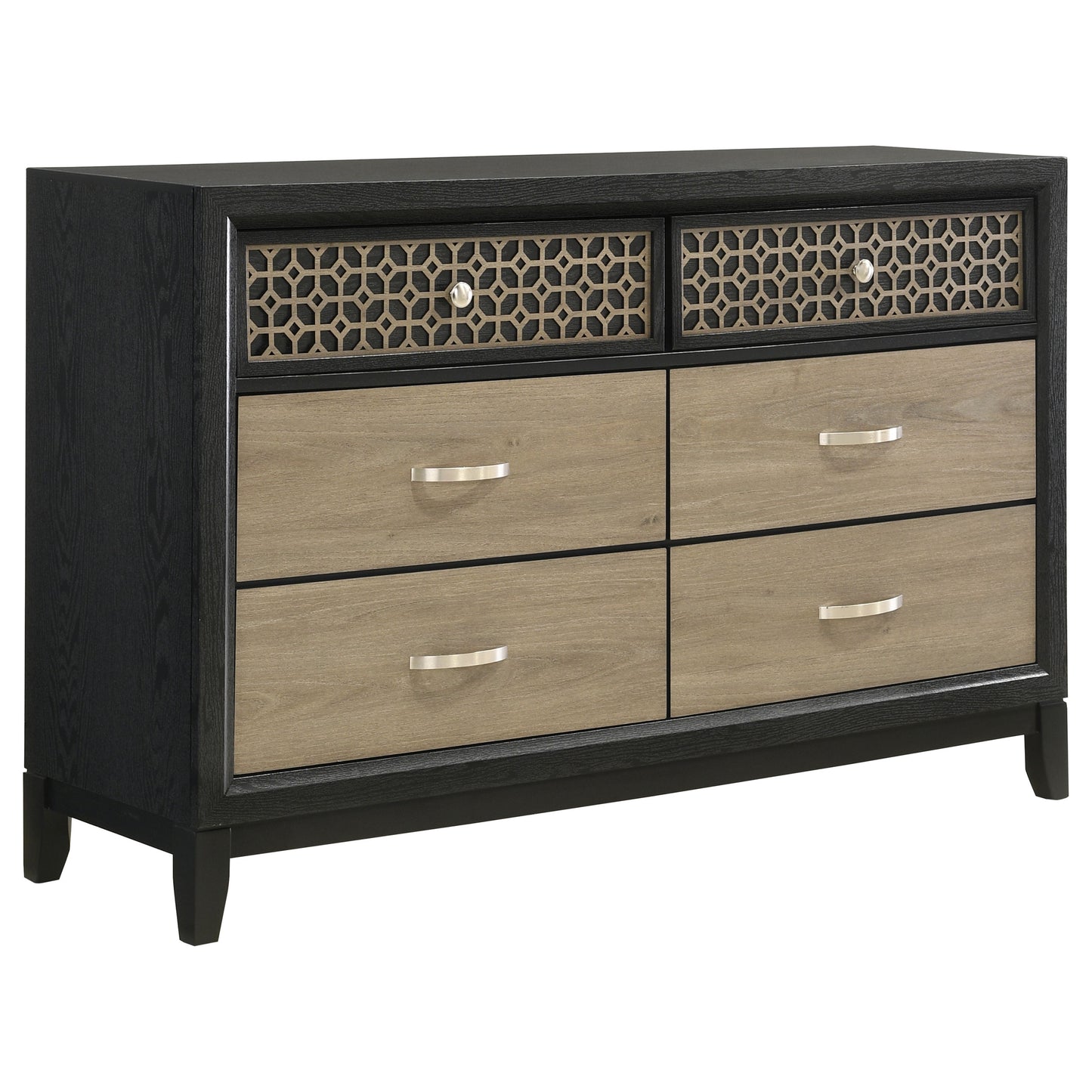 Valencia Queen Bed Light Brown and Black