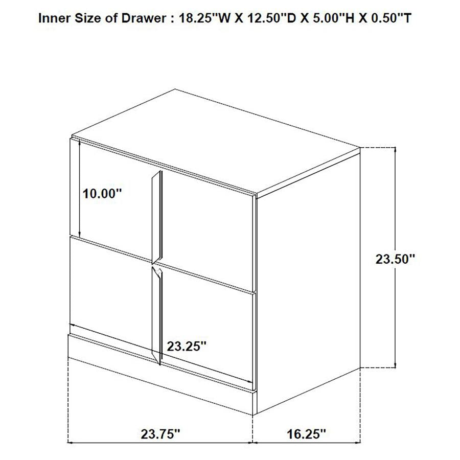 Ines 4-Piece Eastern King Bedroom Set Grey And White High Gloss