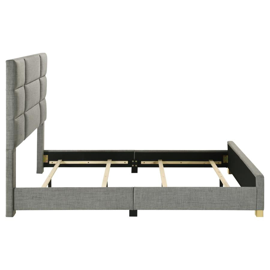 Ines 56-Inch Fabric Upholstered Queen Panel Bed Grey
