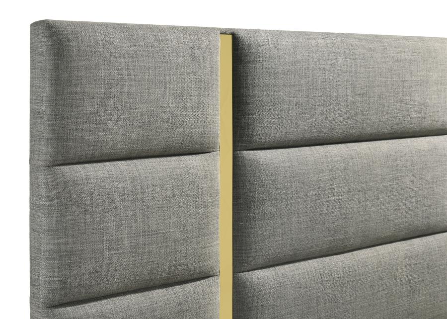 Ines 56-Inch Fabric Upholstered Queen Panel Bed Grey