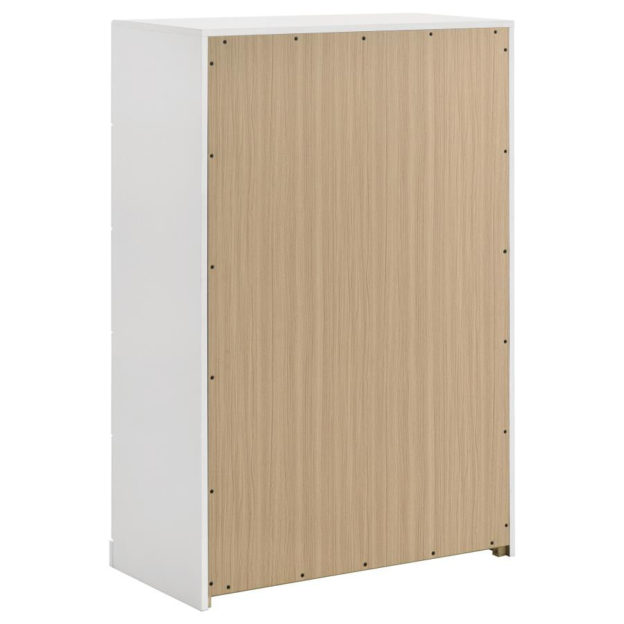 Ines 5-Piece Eastern King Bedroom Set Navy And White High Gloss