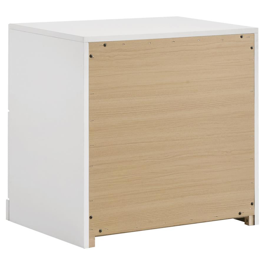 Ines 5-Piece Queen Bedroom Set Navy And White High Gloss