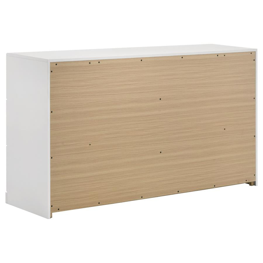 Ines 5-Piece Queen Bedroom Set Navy And White High Gloss