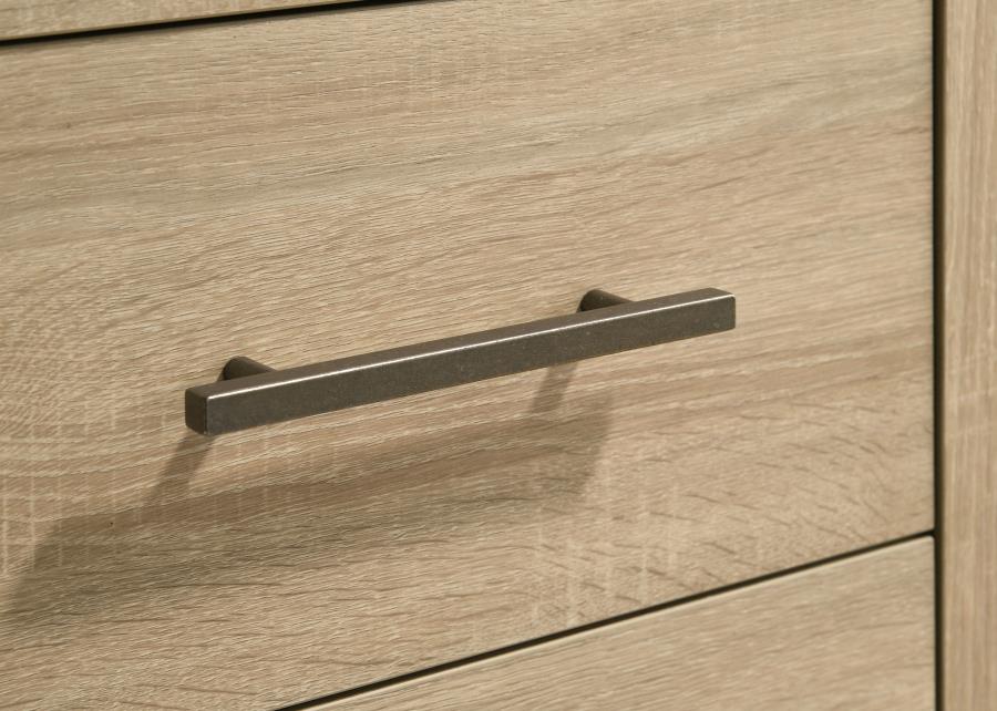 Arielle 2-Drawer Bedroom Nightstand With Casters Light Oak