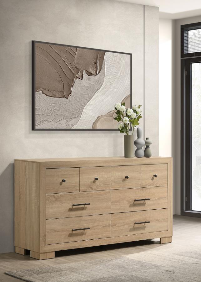 Arielle 6-Drawer Bedroom Dresser Cabinet Light Oak