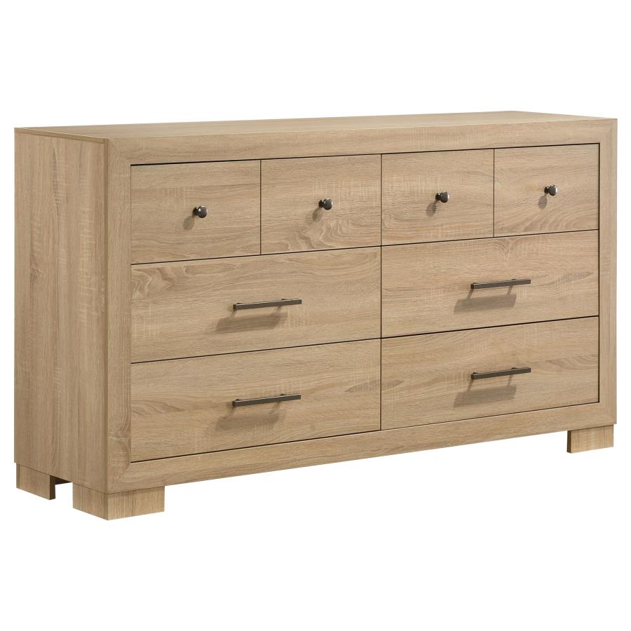 Arielle 6-Drawer Bedroom Dresser Cabinet Light Oak