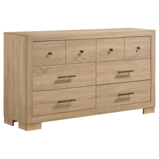 Arielle 6-Drawer Bedroom Dresser Cabinet Light Oak
