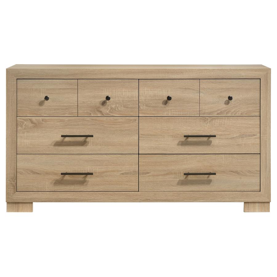 Arielle 6-Drawer Bedroom Dresser Cabinet Light Oak