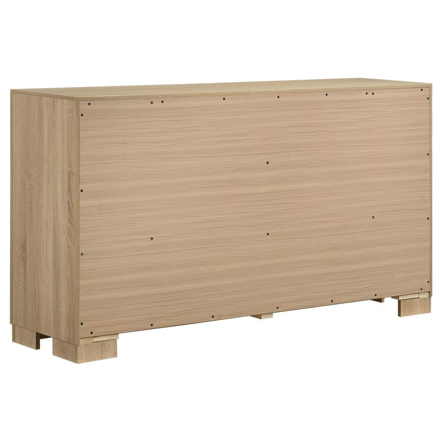 Arielle 6-Drawer Bedroom Dresser Cabinet Light Oak