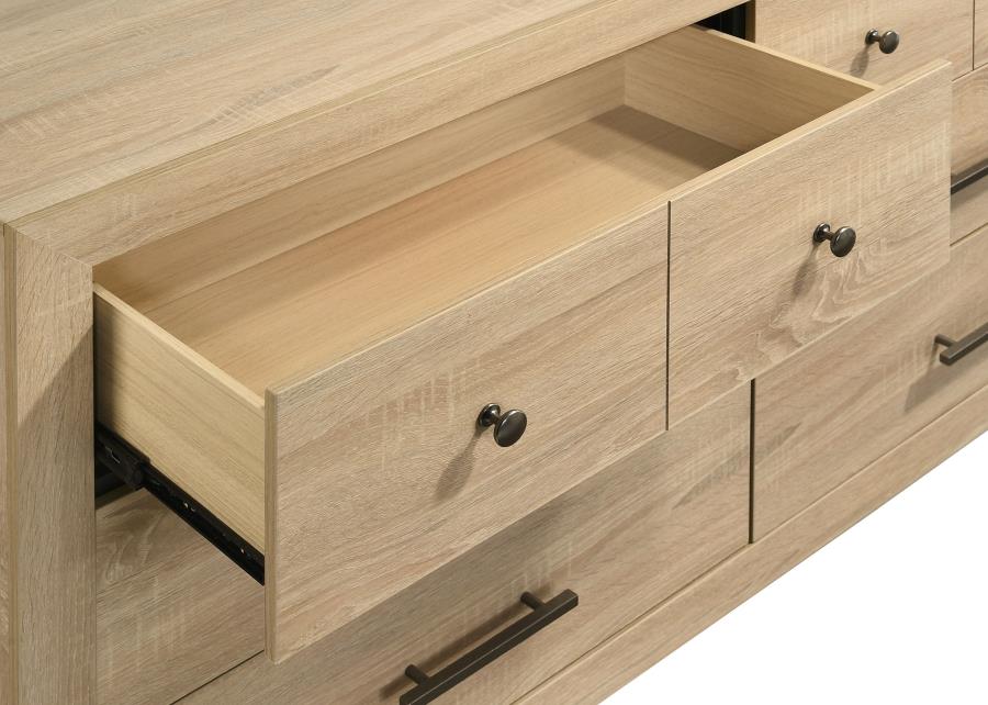 Arielle 6-Drawer Bedroom Dresser Cabinet Light Oak