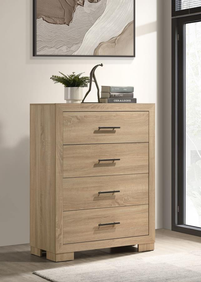 Arielle 4-Drawer Bedroom Chest Of Drawers Light Oak