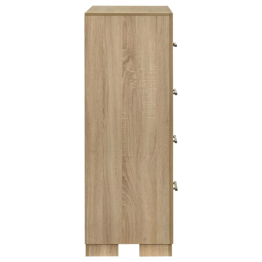 Arielle 4-Drawer Bedroom Chest Of Drawers Light Oak
